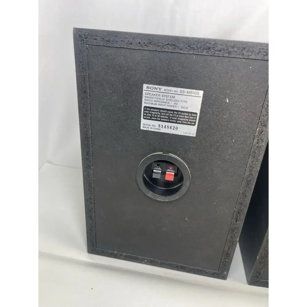 Sony SS-MB105 Bookshelf Speakers Pair 100W Magnetically Shielded 8 Ohm Tested